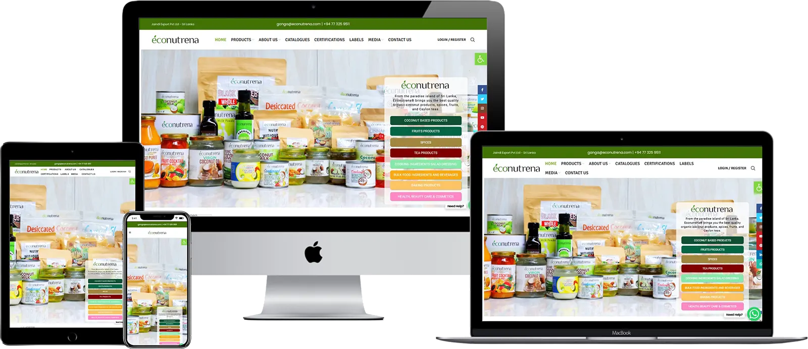 Organic Export Company Website | Econutrena.com Case Study