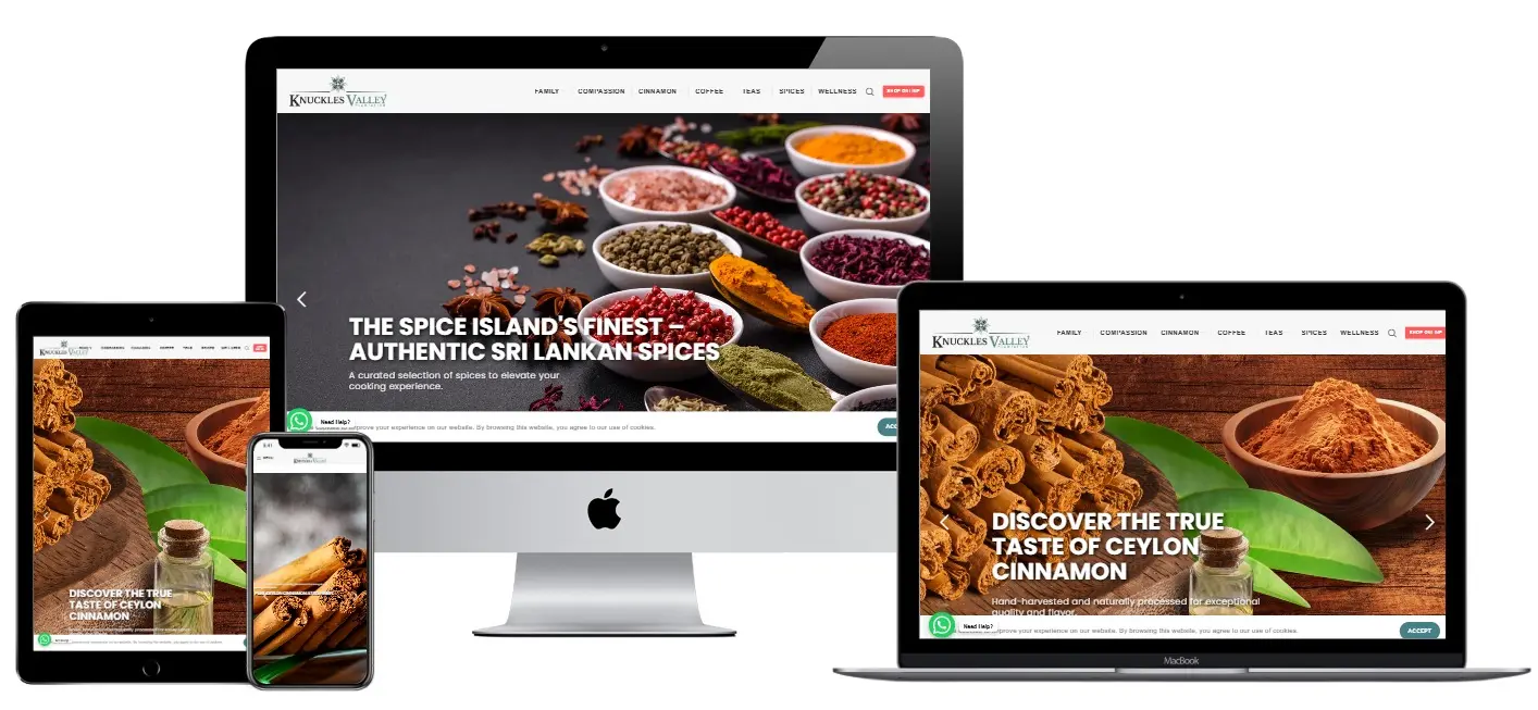 eCommerce Website | Knuckles Valley Plantations (Ceylon Spices) Case Study