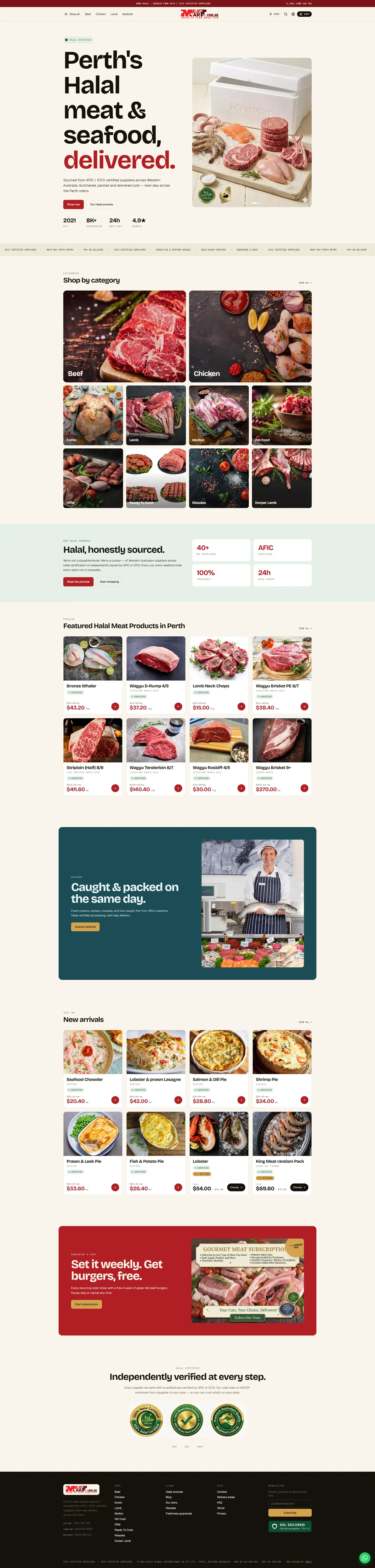 Halal Butcher E-Commerce | Meatmart Australia (Perth) | Portfolio | Mobiz International