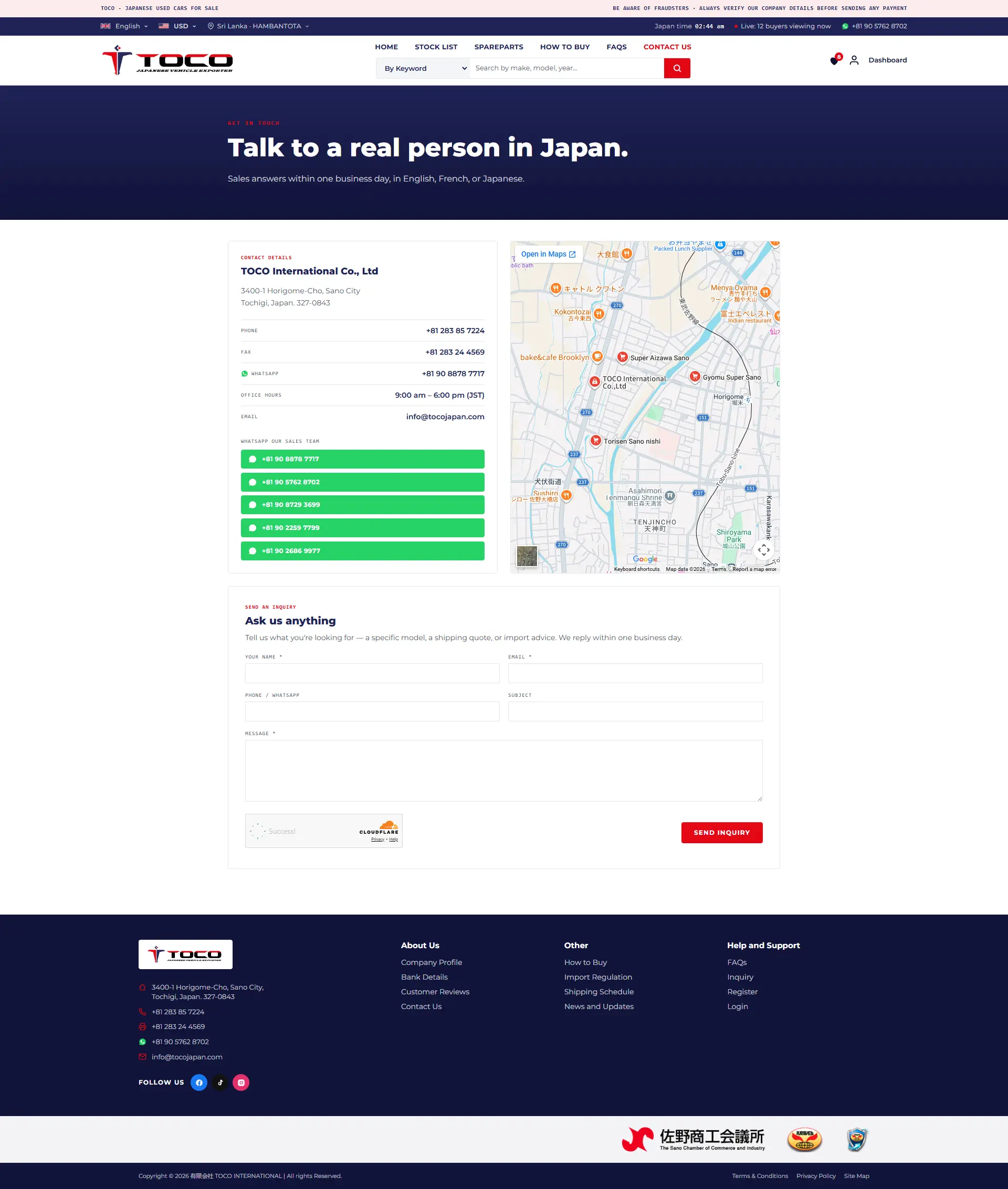 Japanese Vehicle Export Platform | TOCO International | Portfolio | Mobiz International