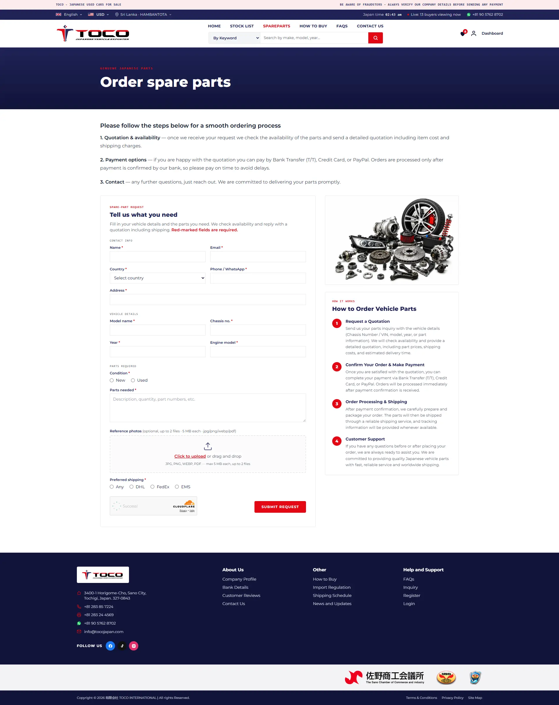 Japanese Vehicle Export Platform | TOCO International | Portfolio | Mobiz International