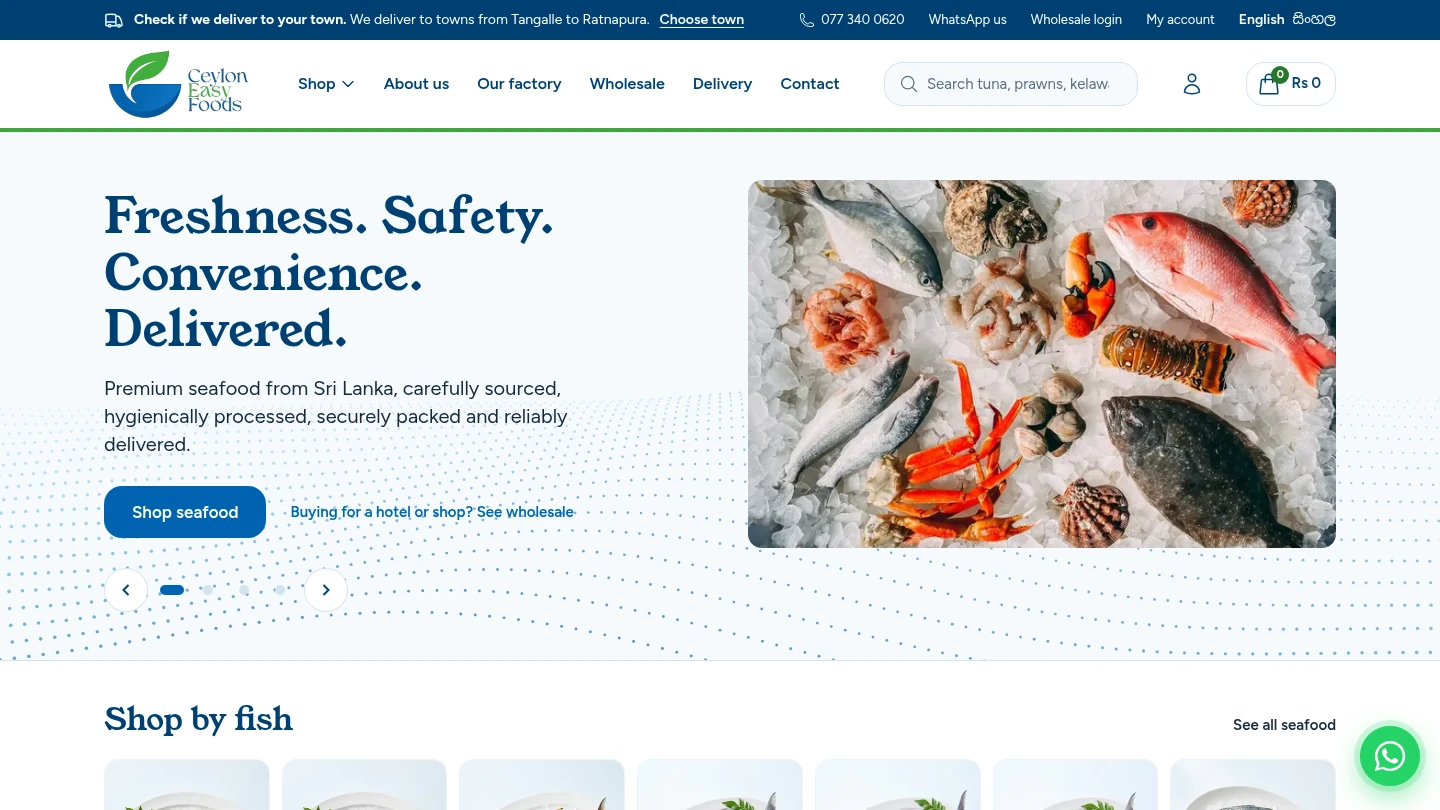 Seafood eCommerce Website | Ceylon Easy Foods